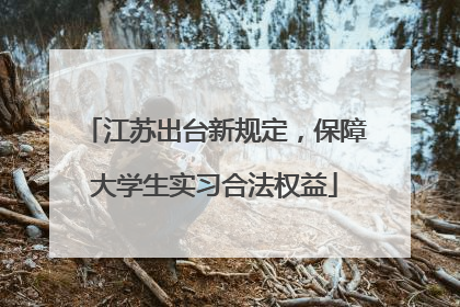 江苏出台新规定，保障大学生实习合法权益