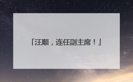 汪顺，连任副主席！