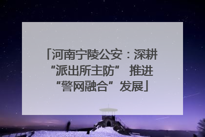 河南宁陵公安：深耕“派出所主防” 推进“警网融合”发展