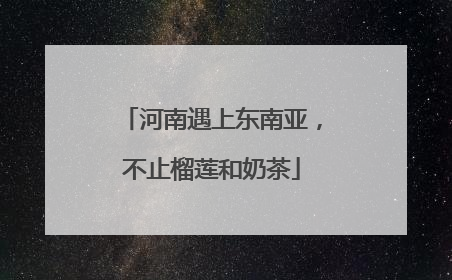 河南遇上东南亚，不止榴莲和奶茶