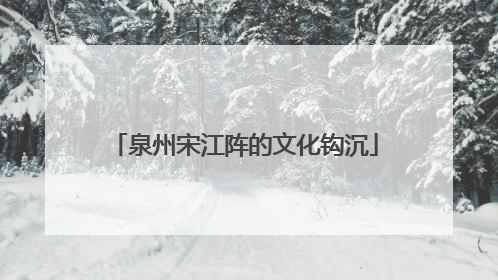 泉州宋江阵的文化钩沉