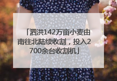 泗洪142万亩小麦由南往北陆续收割，投入2700余台收割机