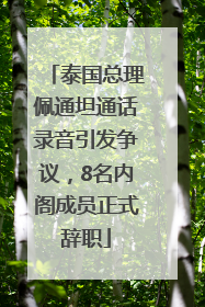 泰国总理佩通坦通话录音引发争议，8名内阁成员正式辞职