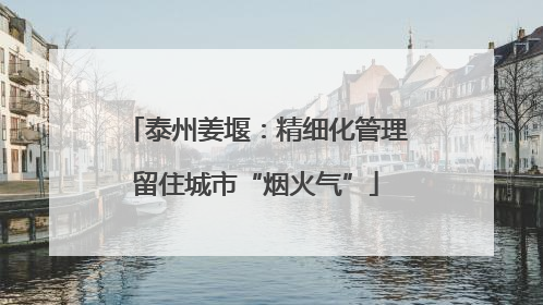泰州姜堰：精细化管理留住城市“烟火气”