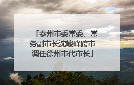 泰州市委常委、常务副市长沈峻峰跨市调任徐州市代市长