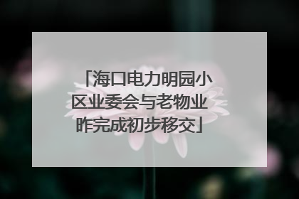 海口电力明园小区业委会与老物业昨完成初步移交