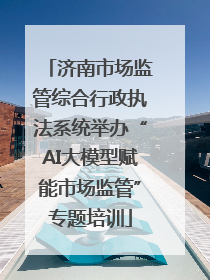 济南市场监管综合行政执法系统举办“AI大模型赋能市场监管”专题培训