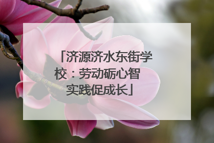 济源济水东街学校：劳动砺心智 实践促成长