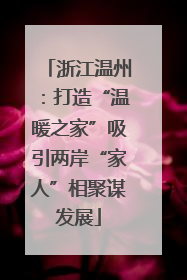 浙江温州：打造“温暖之家”吸引两岸“家人”相聚谋发展