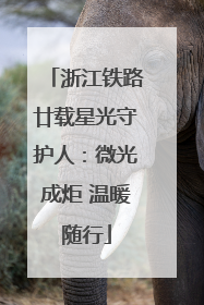 浙江铁路廿载星光守护人：微光成炬 温暖随行