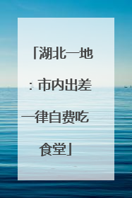 湖北一地：市内出差一律自费吃食堂