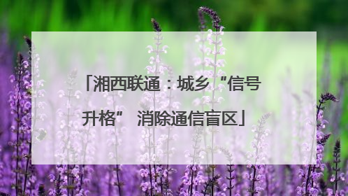 湘西联通：城乡“信号升格” 消除通信盲区