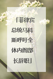 菲律宾总统马科斯呼吁全体内阁部长辞职