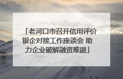 老河口市召开信用评价银企对接工作座谈会 助力企业破解融资难题