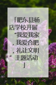 肥东县杨店学校开展“我爱我家，我爱合肥，礼让文明”主题活动