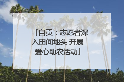 自贡：志愿者深入田间地头 开展爱心助农活动