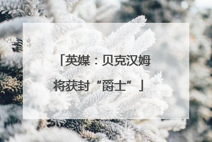 英媒：贝克汉姆将获封“爵士”