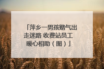 萍乡一男孩赌气出走迷路 收费站员工暖心相助（图）