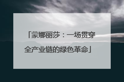 蒙娜丽莎：一场贯穿全产业链的绿色革命
