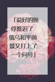 说好的换俘推迟了 俄乌和平前景又打上了一个问号