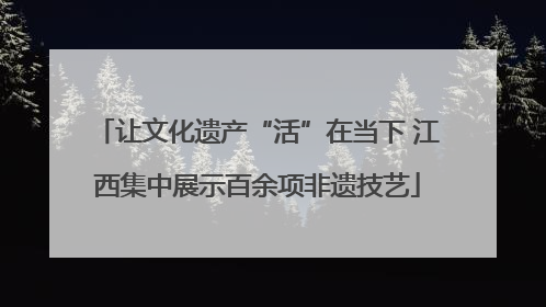 让文化遗产“活”在当下 江西集中展示百余项非遗技艺