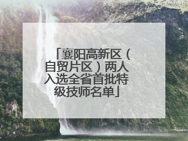 襄阳高新区（自贸片区）两人入选全省首批特级技师名单