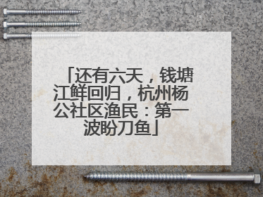 还有六天，钱塘江鲜回归，杭州杨公社区渔民：第一波盼刀鱼