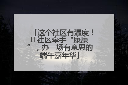 这个社区有温度！IT社区牵手“康康”，办一场有意思的端午嘉年华