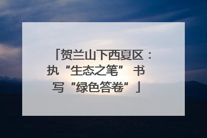 贺兰山下西夏区：执“生态之笔” 书写“绿色答卷”