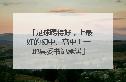 足球踢得好，上最好的初中、高中！一地县委书记承诺