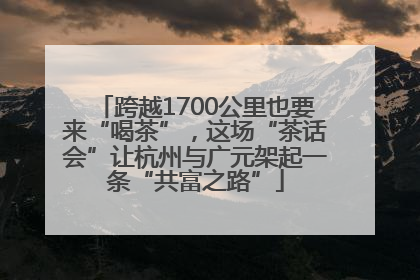 跨越1700公里也要来“喝茶”，这场“茶话会”让杭州与广元架起一条“共富之路”