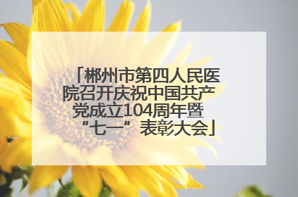 郴州市第四人民医院召开庆祝中国共产党成立104周年暨“七一”表彰大会