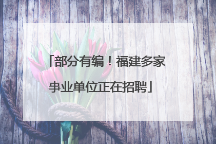 部分有编！福建多家事业单位正在招聘