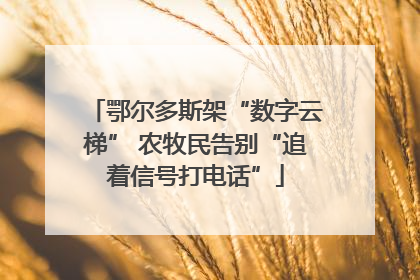 鄂尔多斯架“数字云梯” 农牧民告别“追着信号打电话”