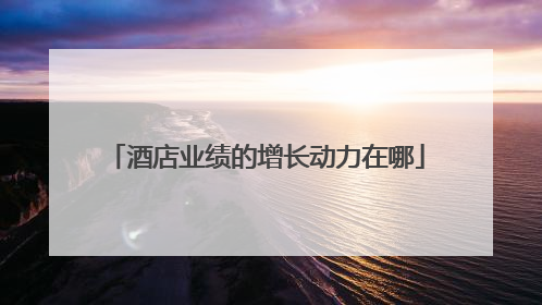 酒店业绩的增长动力在哪