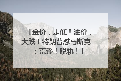 金价，走低！油价，大跌！特朗普怼马斯克：荒谬！脱轨！