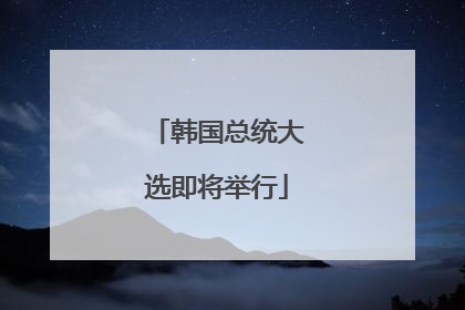 韩国总统大选即将举行