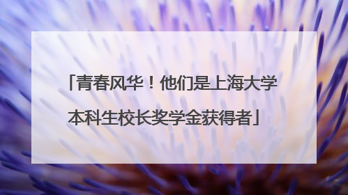 青春风华！他们是上海大学本科生校长奖学金获得者