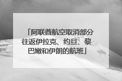 阿联酋航空取消部分往返伊拉克、约旦、黎巴嫩和伊朗的航班