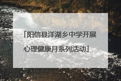 阳信县洋湖乡中学开展心理健康月系列活动