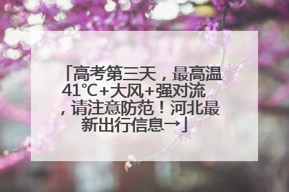 高考第三天，最高温41℃+大风+强对流，请注意防范！河北最新出行信息→