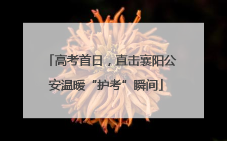 高考首日，直击襄阳公安温暖“护考”瞬间