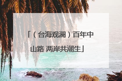 （台海观澜）百年中山路 两岸共潮生