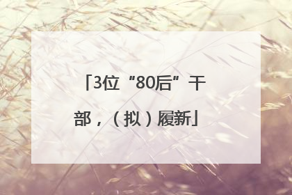 3位“80后”干部，（拟）履新