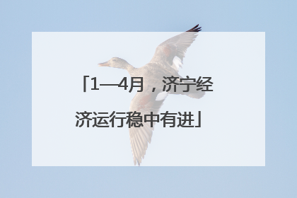 1—4月，济宁经济运行稳中有进