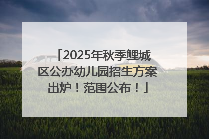 2025年秋季鲤城区公办幼儿园招生方案出炉！范围公布！