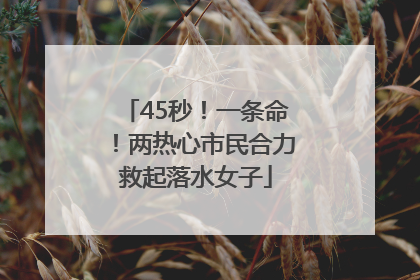 45秒！一条命！两热心市民合力救起落水女子