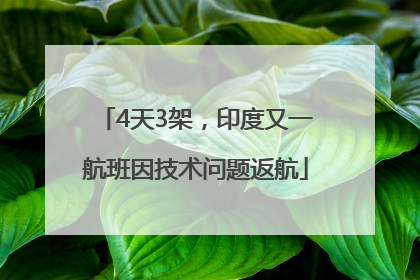 4天3架，印度又一航班因技术问题返航