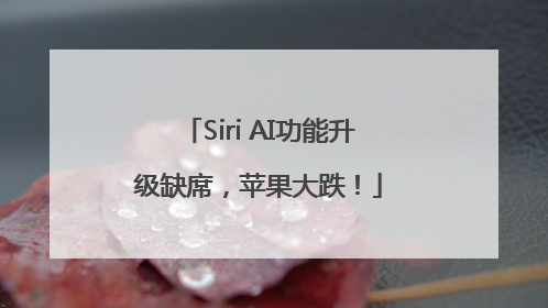 Siri AI功能升级缺席，苹果大跌！